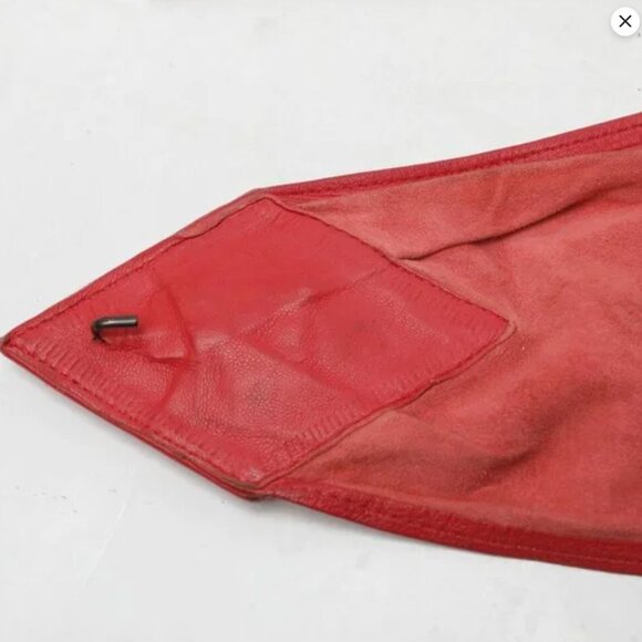 Vintage 80s Wide Red Leather Wrap Belt High Waist Corset Cinch Statement Gems - Picture 10 of 16